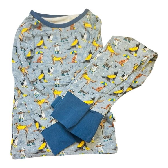 Wildwoven Kindthing Raining Cats & Dogs Pajama Set Size 3T Tencel Soft Unisex - Picture 2 of 10